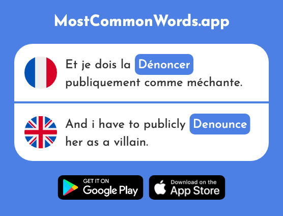 Dénoncer - Denounce (Le 1450 Mot Le Plus Commun En English)
