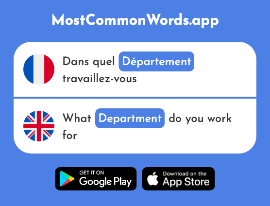 Département - Department (Le 2161 Mot Le Plus Commun En English)
