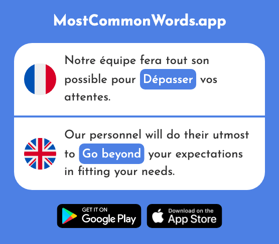 Dépasser - Pass, go beyond (Le 685 Mot Le Plus Commun En English)
