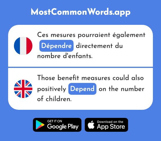 Dépendre - Depend (Le 791 Mot Le Plus Commun En English)