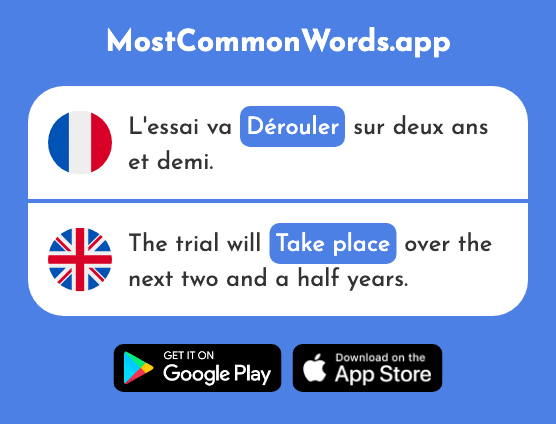 Dérouler - Unwind, enroll, take place (Le 1436 Mot Le Plus Commun En English)