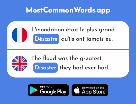 Désastre - Disaster (Le 2397 Mot Le Plus Commun En English)