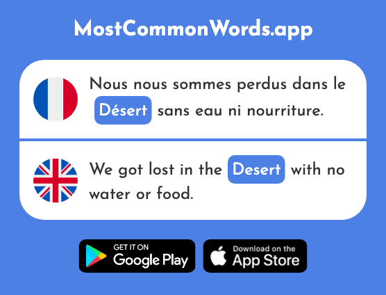 Désert - Desert, wilderness (Le 2382 Mot Le Plus Commun En English)