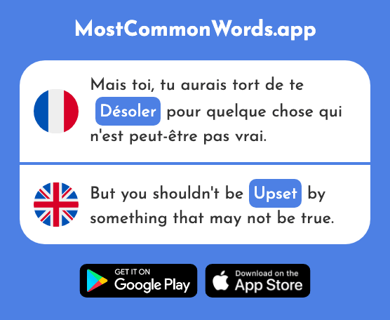 Désoler - Upset, sadden (Le 2081 Mot Le Plus Commun En English)
