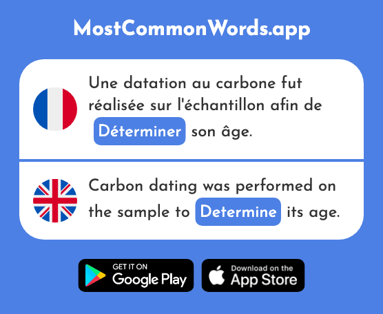 Déterminer - Determine, find out, specify (Le 961 Mot Le Plus Commun En English)