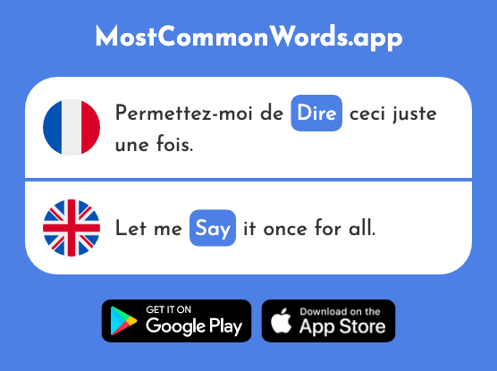 Dire - Say (Le 37 Mot Le Plus Commun En English)