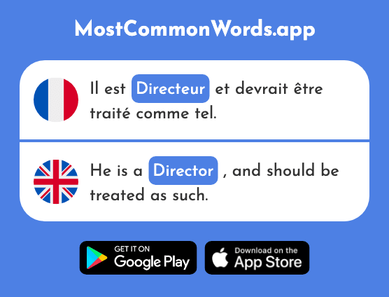 Directeur - Director (Le 640 Mot Le Plus Commun En English)