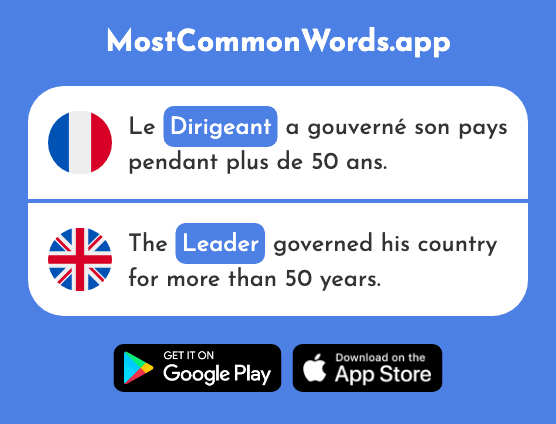 Dirigeant - Leader (Le 1343 Mot Le Plus Commun En English)