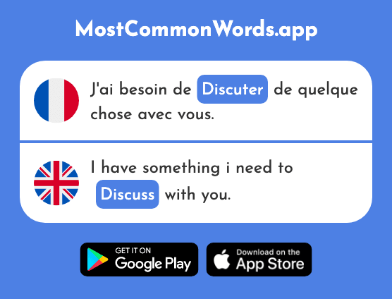 Discuter - Discuss, debate, to question (Le 737 Mot Le Plus Commun En English)