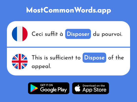 Disposer - Arrange, set, dispose (Le 551 Mot Le Plus Commun En English)