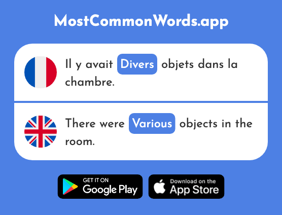 Divers - Diverse, various (Le 752 Mot Le Plus Commun En English)