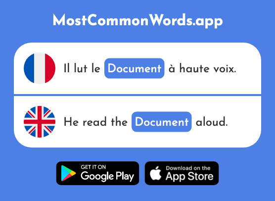 Document - Document (Le 997 Mot Le Plus Commun En English)