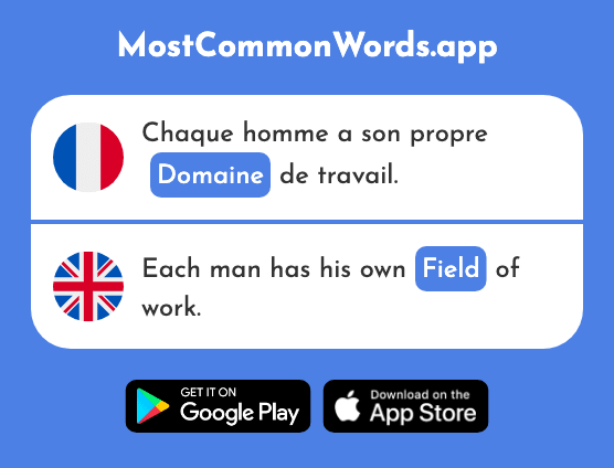 Domaine - Domain, field (Le 539 Mot Le Plus Commun En English)