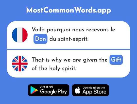 Don - Gift (Le 1800 Mot Le Plus Commun En English)