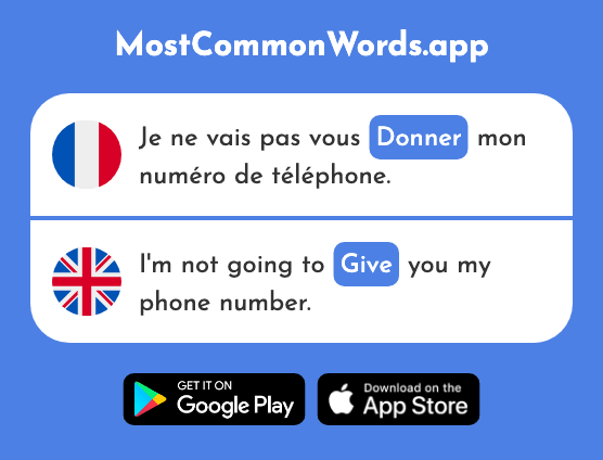 Donner - Give (Le 46 Mot Le Plus Commun En English)