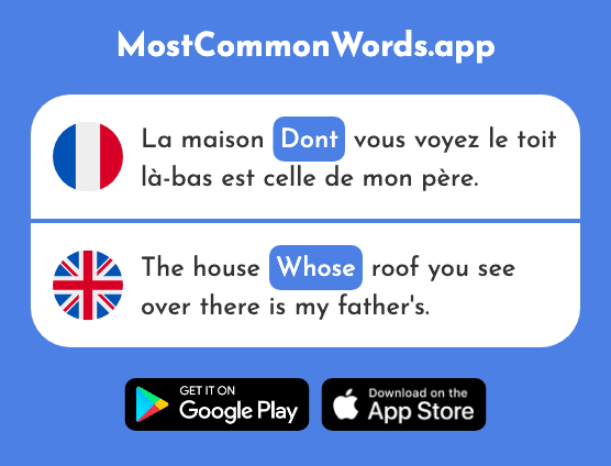 Dont - Whose, of which (Le 74 Mot Le Plus Commun En English)