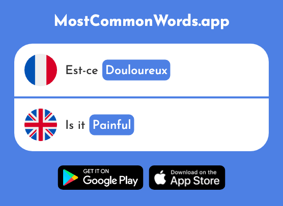 Douloureux - Painful, grievous, distressing (Le 2543 Mot Le Plus Commun En English)