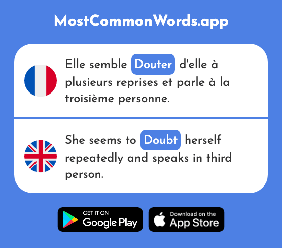 Douter - Doubt (Le 1592 Mot Le Plus Commun En English)