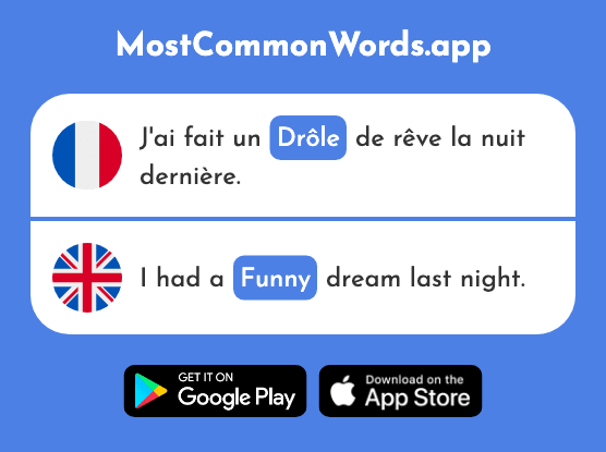 Drôle - Funny, strange (Le 2166 Mot Le Plus Commun En English)