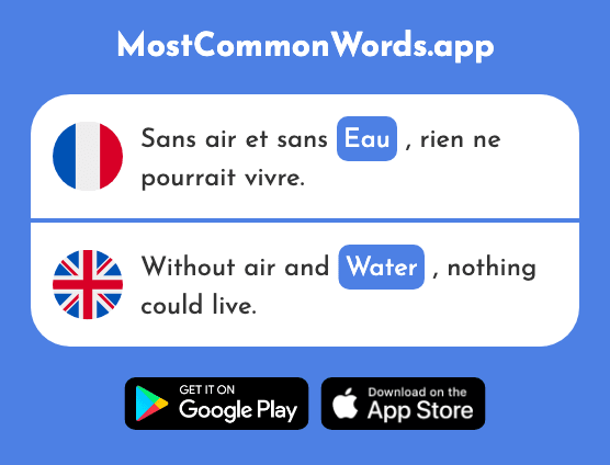 Eau - Water (Le 475 Mot Le Plus Commun En English)