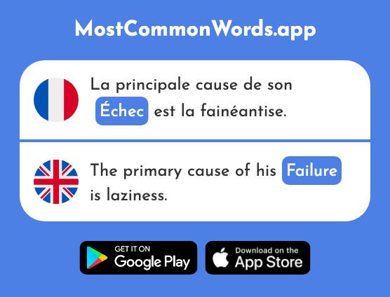 Échec - Failure (Le 1039 Mot Le Plus Commun En English)