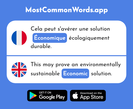 Économique - Economic, economical (Le 261 Mot Le Plus Commun En English)
