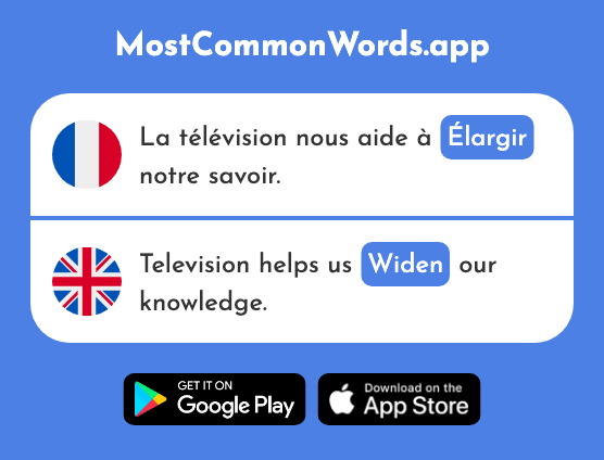 Élargir - Widen, expand (Le 1956 Mot Le Plus Commun En English)