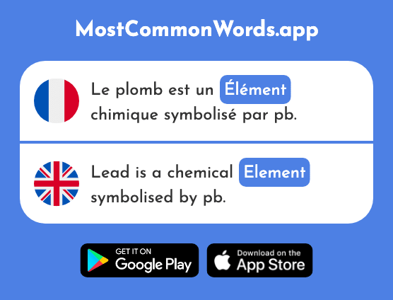 Élément - Element (Le 621 Mot Le Plus Commun En English)