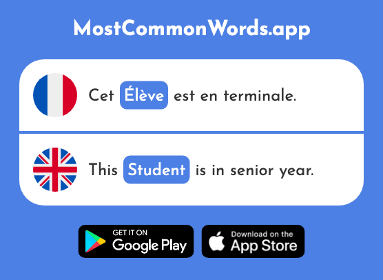 Élève - Pupil, student (Le 1068 Mot Le Plus Commun En English)