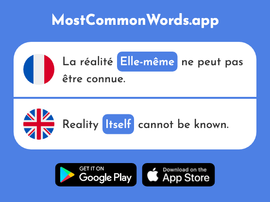 Elle-même - Herself, itself (Le 1379 Mot Le Plus Commun En English)