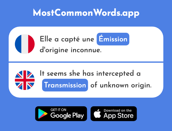 Émission - Transmission, broadcasting, programme (Le 1074 Mot Le Plus Commun En English)