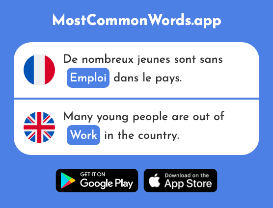 Emploi - Employment, work, use (Le 517 Mot Le Plus Commun En English)