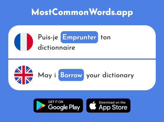 Emprunter - Borrow (Le 1123 Mot Le Plus Commun En English)