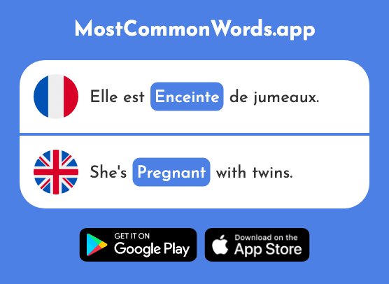 Enceinte - Pregnant, enclosure (Le 2226 Mot Le Plus Commun En English)