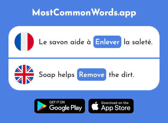 Enlever - Remove (Le 1201 Mot Le Plus Commun En English)