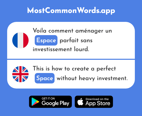 Espace - Space (Le 870 Mot Le Plus Commun En English)