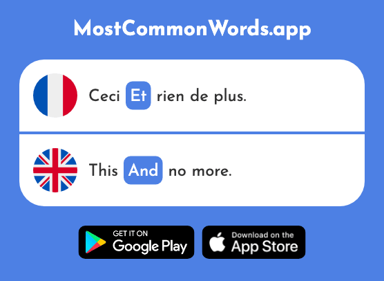 Et - And (Le 6 Mot Le Plus Commun En English)