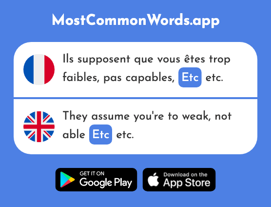 Etc - Etc (Le 1177 Mot Le Plus Commun En English)