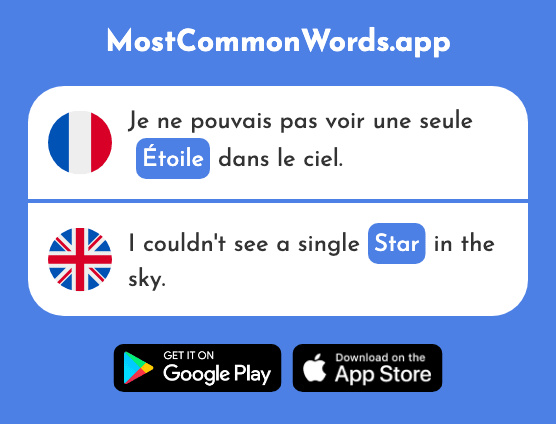 Étoile - Star (Le 2776 Mot Le Plus Commun En English)