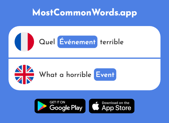 Événement - Event (Le 573 Mot Le Plus Commun En English)