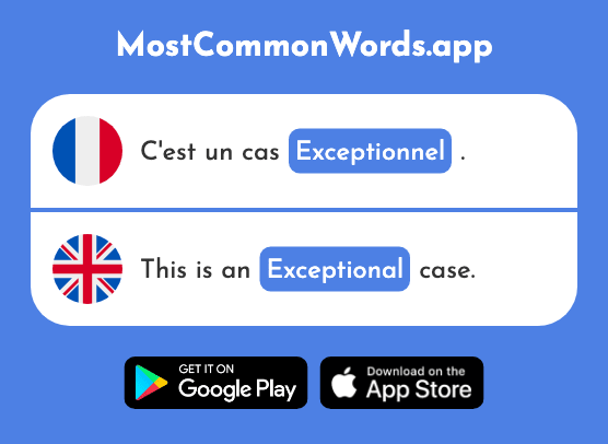 Exceptionnel - Exceptional (Le 1255 Mot Le Plus Commun En English)