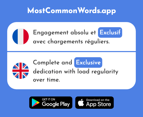 Exclusif - Exclusive, sole (Le 2558 Mot Le Plus Commun En English)
