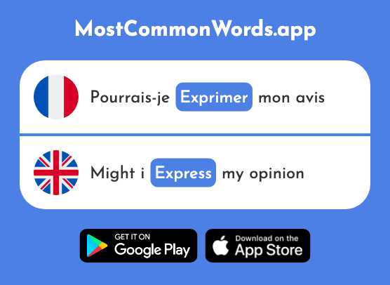 Exprimer - Express (Le 466 Mot Le Plus Commun En English)