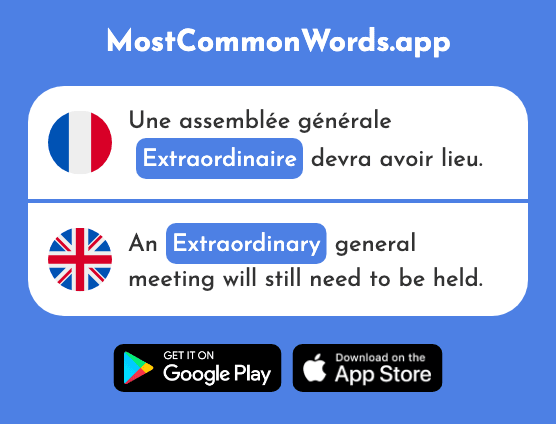 Extraordinaire - Extraordinary (Le 1234 Mot Le Plus Commun En English)