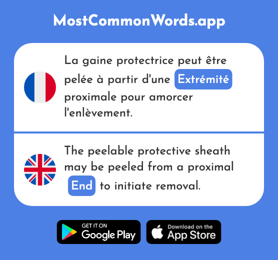 Extrémité - End, extremity (Le 2941 Mot Le Plus Commun En English)