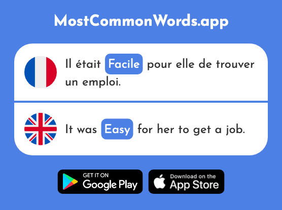 Facile - Easy (Le 822 Mot Le Plus Commun En English)