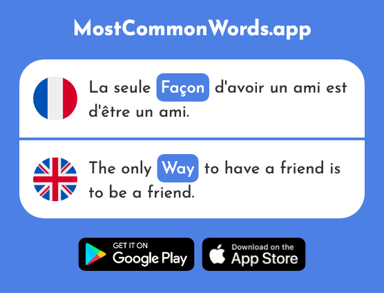 Façon - Way, manner (Le 248 Mot Le Plus Commun En English)