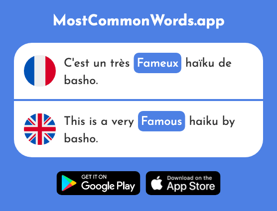 Fameux - Famous (Le 2060 Mot Le Plus Commun En English)