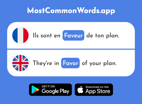 Faveur - Favor (Le 994 Mot Le Plus Commun En English)