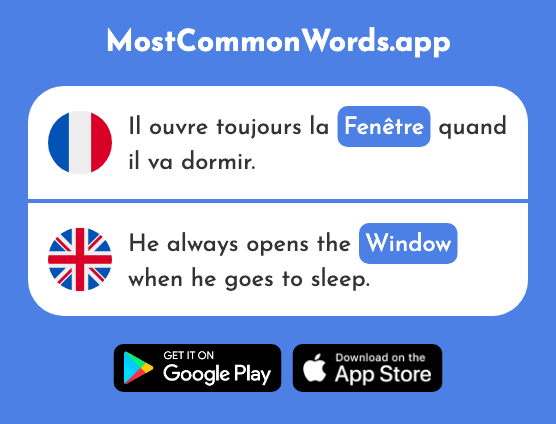 Fenêtre - Window (Le 1604 Mot Le Plus Commun En English)